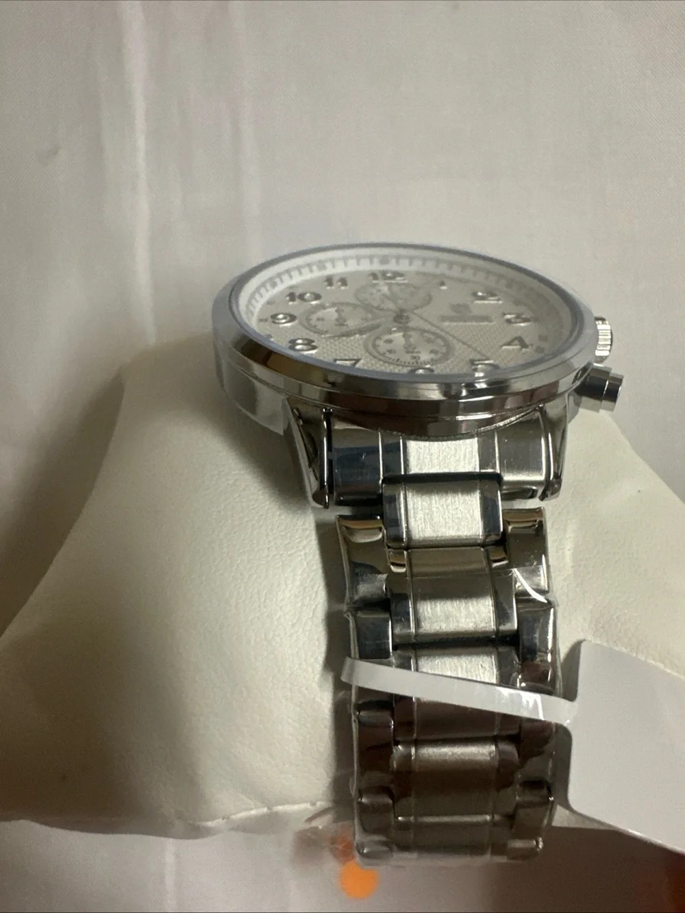 Montres Prestige Silver Chronograph style Watch - White Dial